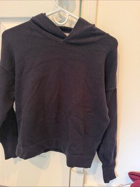 Philosophy Cozy Hooded Knit Sweater in Dark Navy